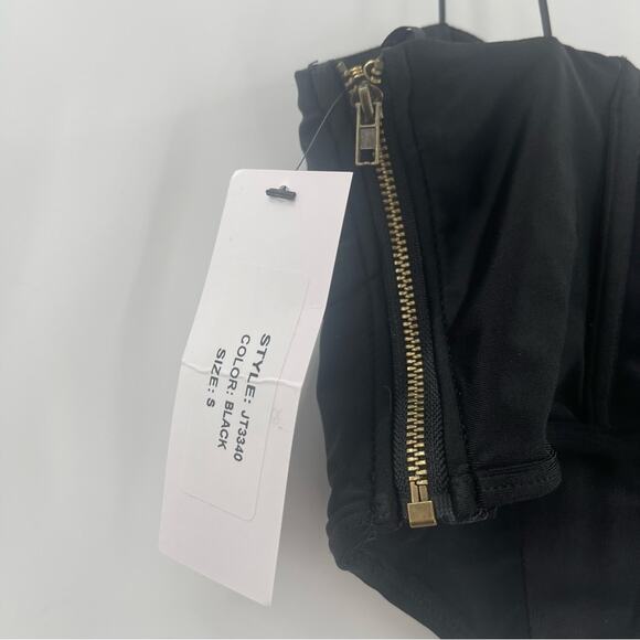 PRICELESS Bustier Size Small Can’t Resist Black NWT Boning Sexy Sheer Mesh Crop - Picture 6 of 14